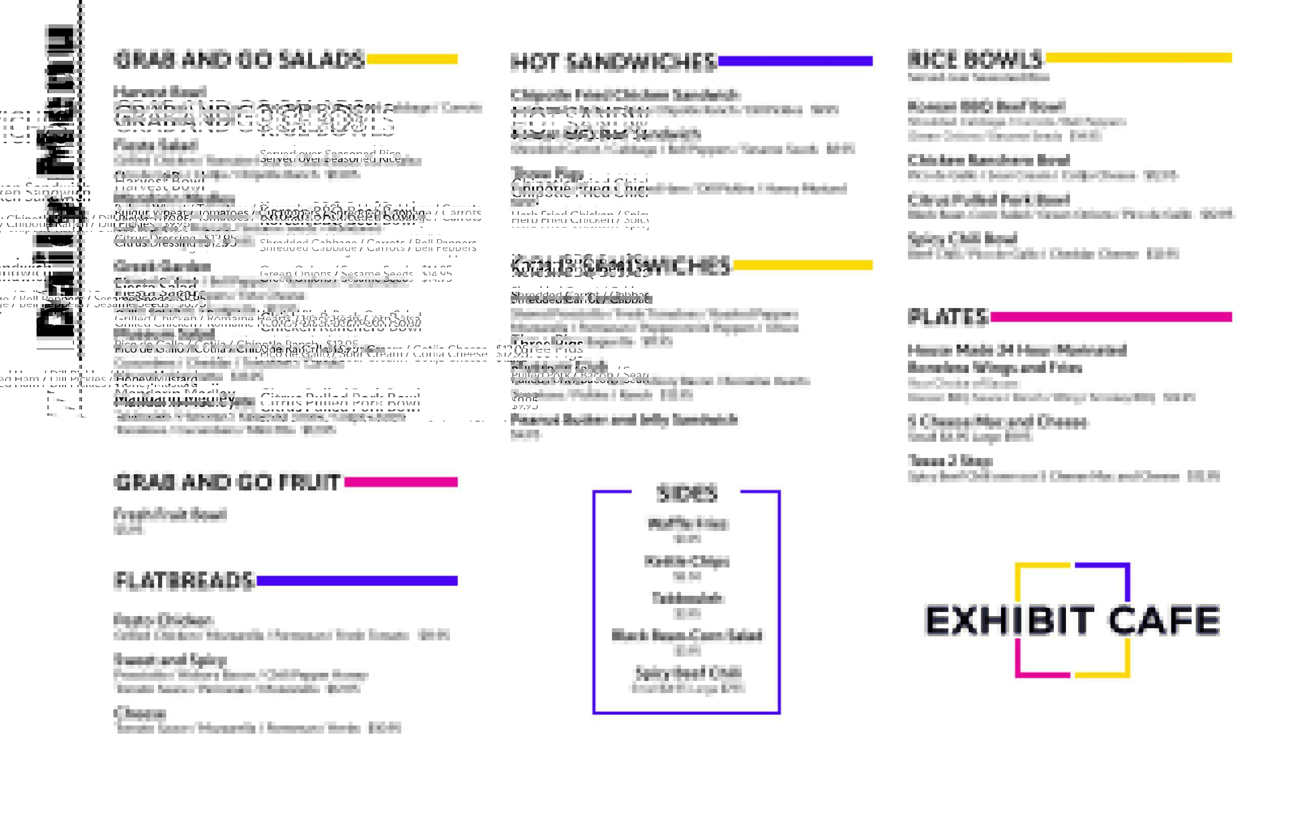 Exhibit Cafe Menu 11x17 Exhibit Cafe Menu 11x17